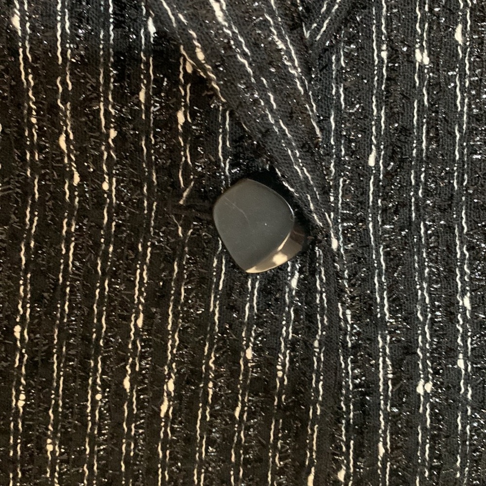 Albert Nipon Jacket, VTG, black with white and sliver “highlights” - Picture 2 of 6